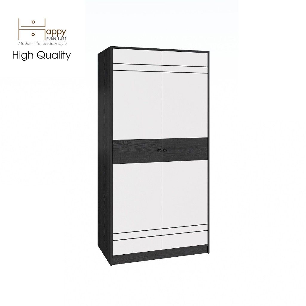 HAPPY FURNITURE , Tủ quần áo 2 cửa mở - TAKO , TCM_140 , 90cm x 54cm x 180cm