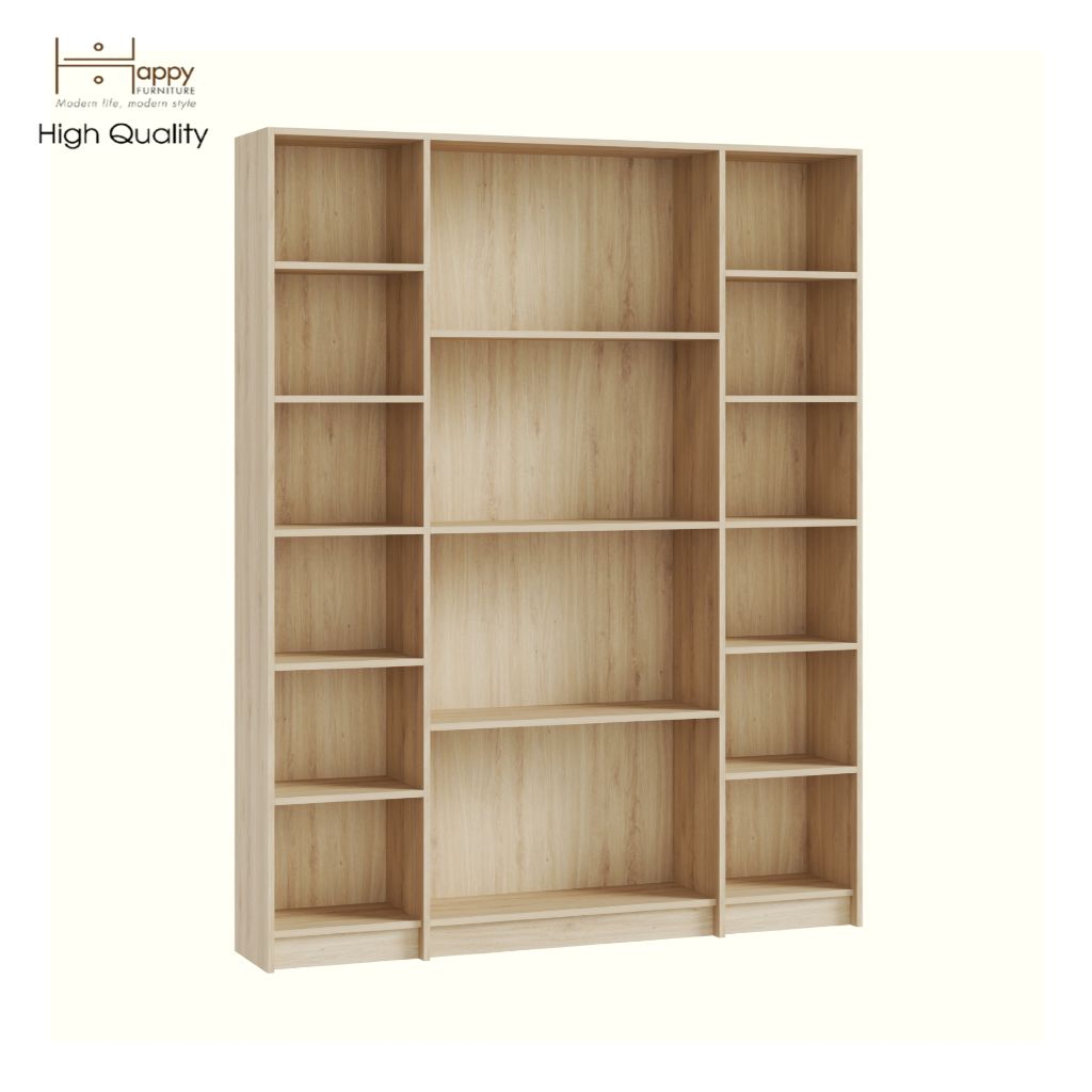 HAPPY FURNITURE , Kệ sách nhiều ngăn - CATY, KSA_082 , 160cm x 30cm x 202cm DxRxC