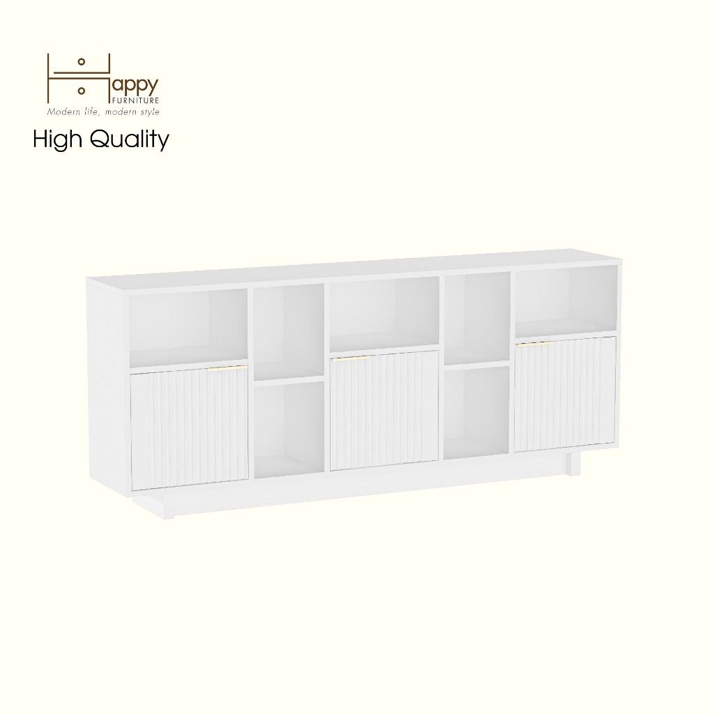 HAPPY FURNITURE , Kệ TV 3 cửa mở - NAMI, KTV_073 , 160cm x 30cm x 66cm DxRxC