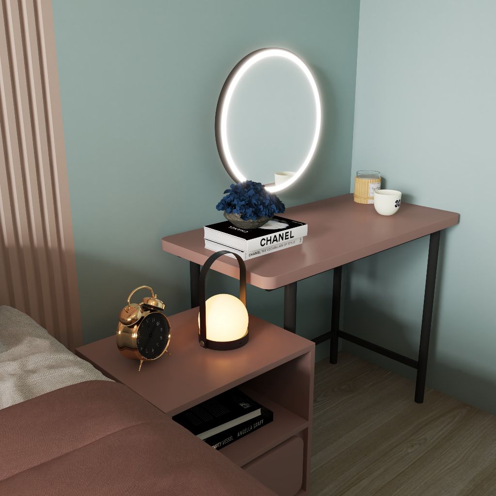 HAPPY FURNITURE , Bàn làm việc đơn chân sắt - SWEETY , BAN_045 , 100cm x 50cm x 75cm