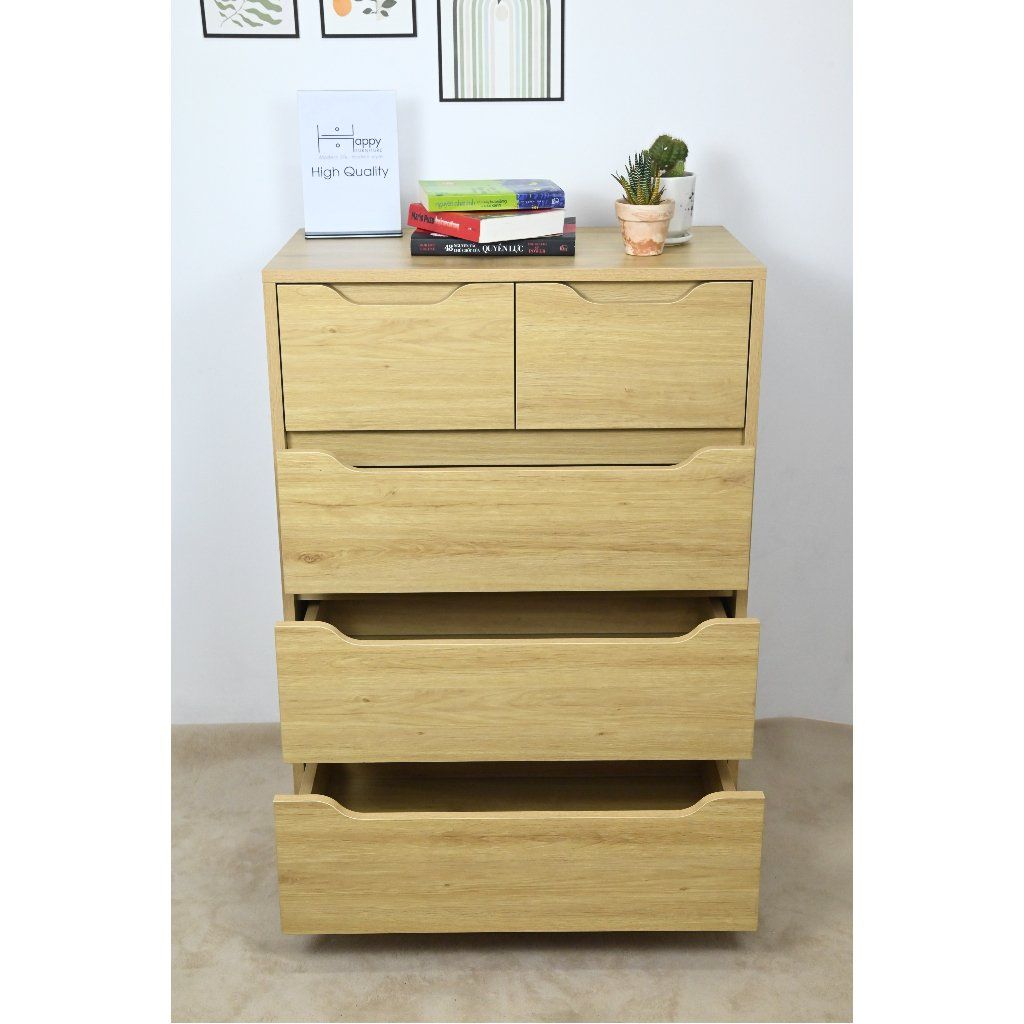 HAPPY FURNITURE , Tủ đựng đồ 5 ngăn kéo - ALEE , THK_042 , 70cm x 40cm x 94cm