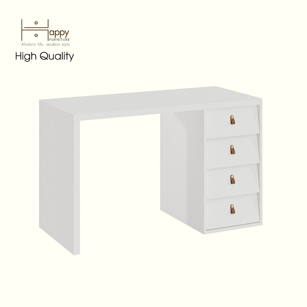 HAPPY FURNITURE , Bàn làm việc 4 ngăn kéo - CALYN , BAN_153 , 120cm x 55cm x 75cm DxRxC