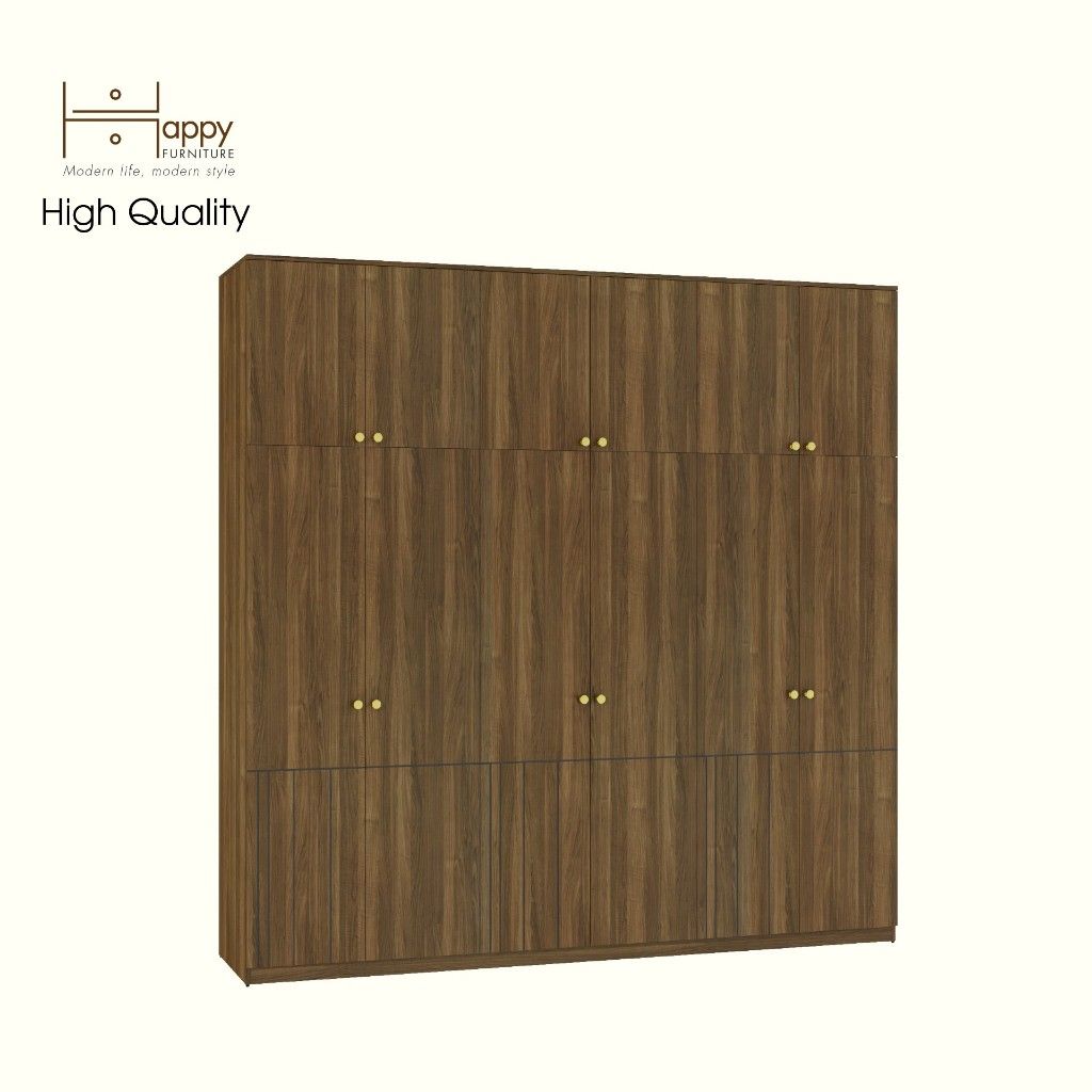 HAPPY FURNITURE , Tủ quần áo 12 cánh mở - JOVIE , TCM_168 , 240cm x 54cm x 240cm