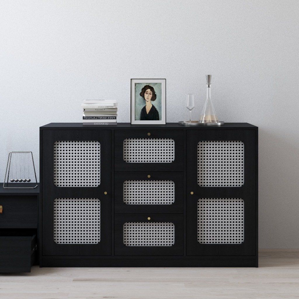 HAPPY FURNITURE , Tủ lưu trữ 3 ngăn kéo 2 cửa mở - MAY , TLT_061 , 140cm x 50cm x 90cm DxRxC