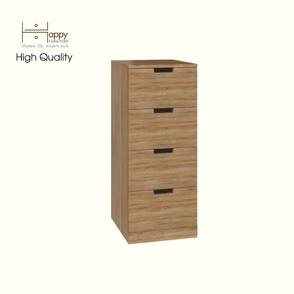 HAPPY FURNITURE , Tủ lưu trữ 4 ngăn kéo - LILY , THK_101 , 40cm x 47cm x 98cm