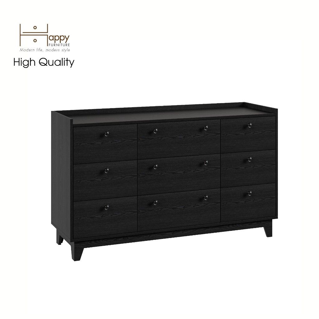 HAPPY FURNITURE , Tủ đựng đồ 9 ngăn kéo - KINA , THK_072 , 140cm x 45cm x 84cm