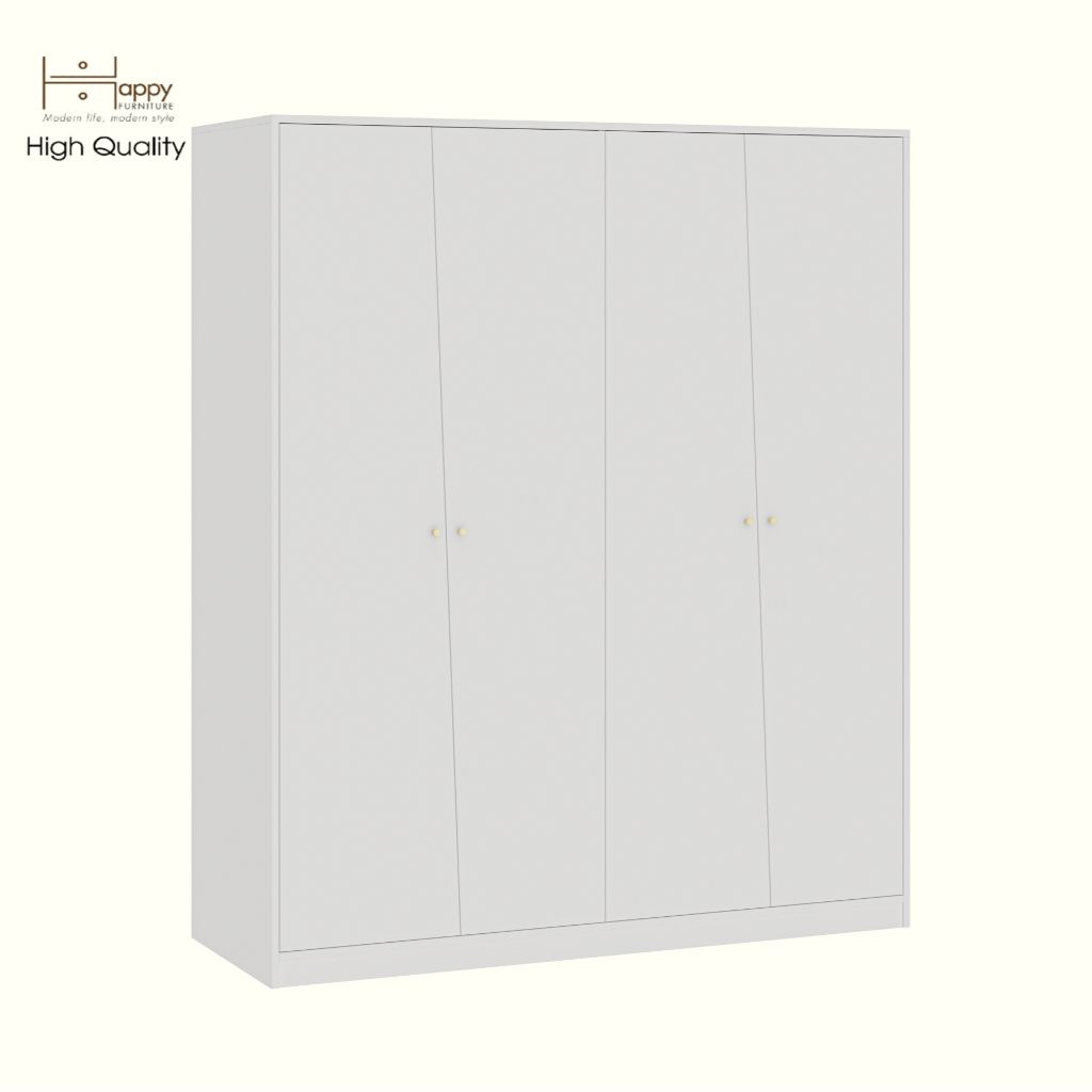 HAPPY FURNITURE , Tủ quần áo 4 cửa mở - DALEY ,TCM_281 , 160cm x 58cm x 190cm DxRxC