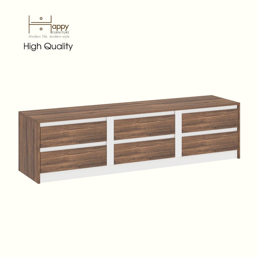 HAPPY FURNITURE , Tủ lưu trữ 6 ngăn kéo - ELIS , THK_337 , 181cm x 45cm x 47cm DxRxC