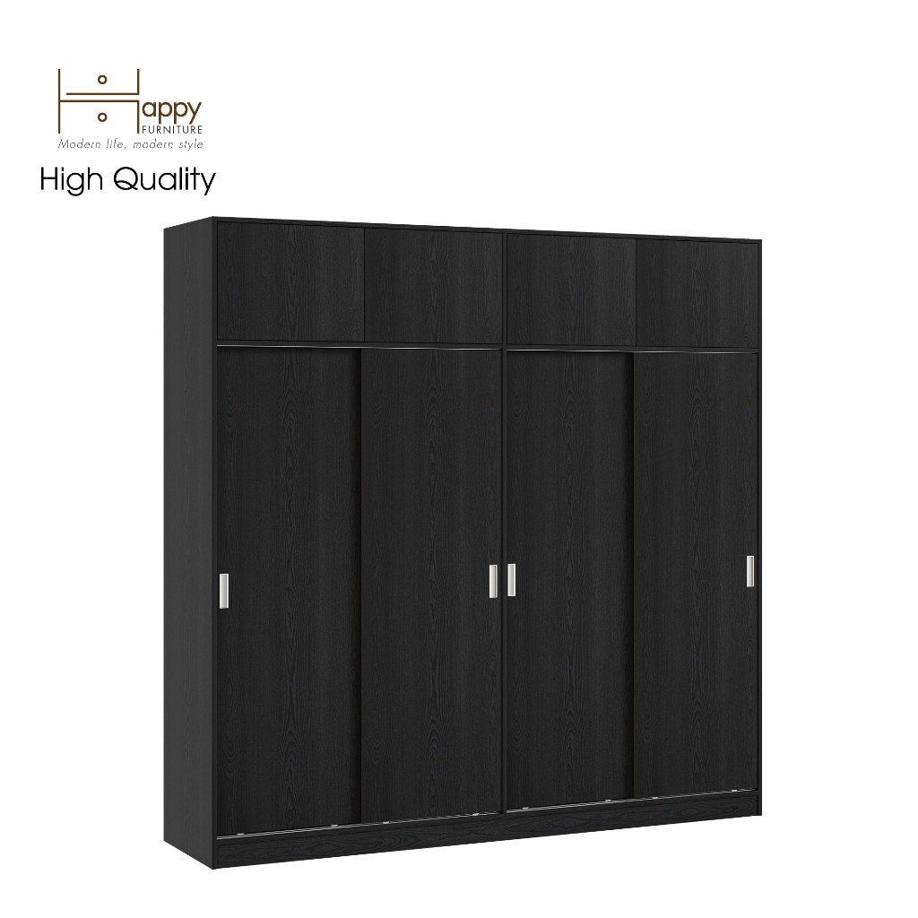 HAPPY FURNITURE , Tủ quần áo cửa lùa 2m2x2m2 - ELEGANT , TCL_007 , 220cm x 54cm x 220cm
