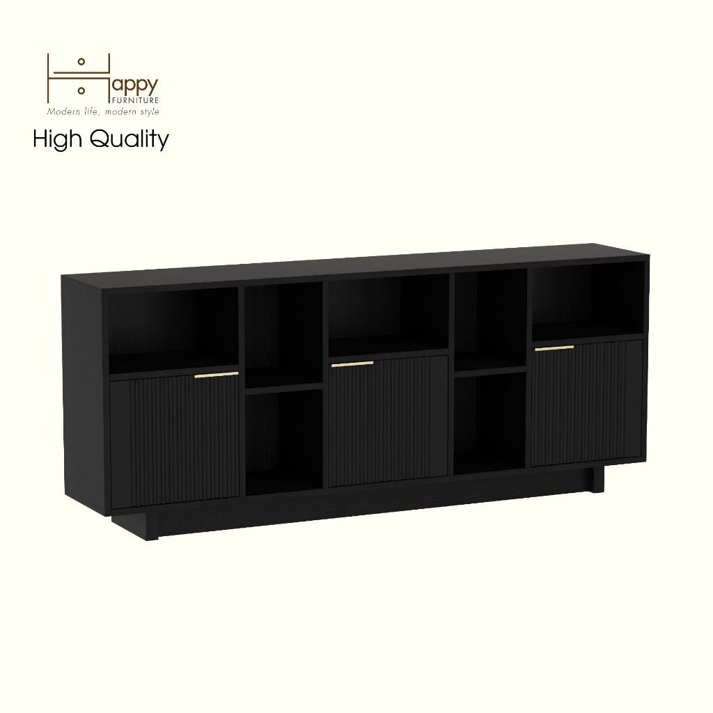 HAPPY FURNITURE , Kệ TV 3 cửa mở - NAMI, KTV_073 , 160cm x 30cm x 66cm DxRxC