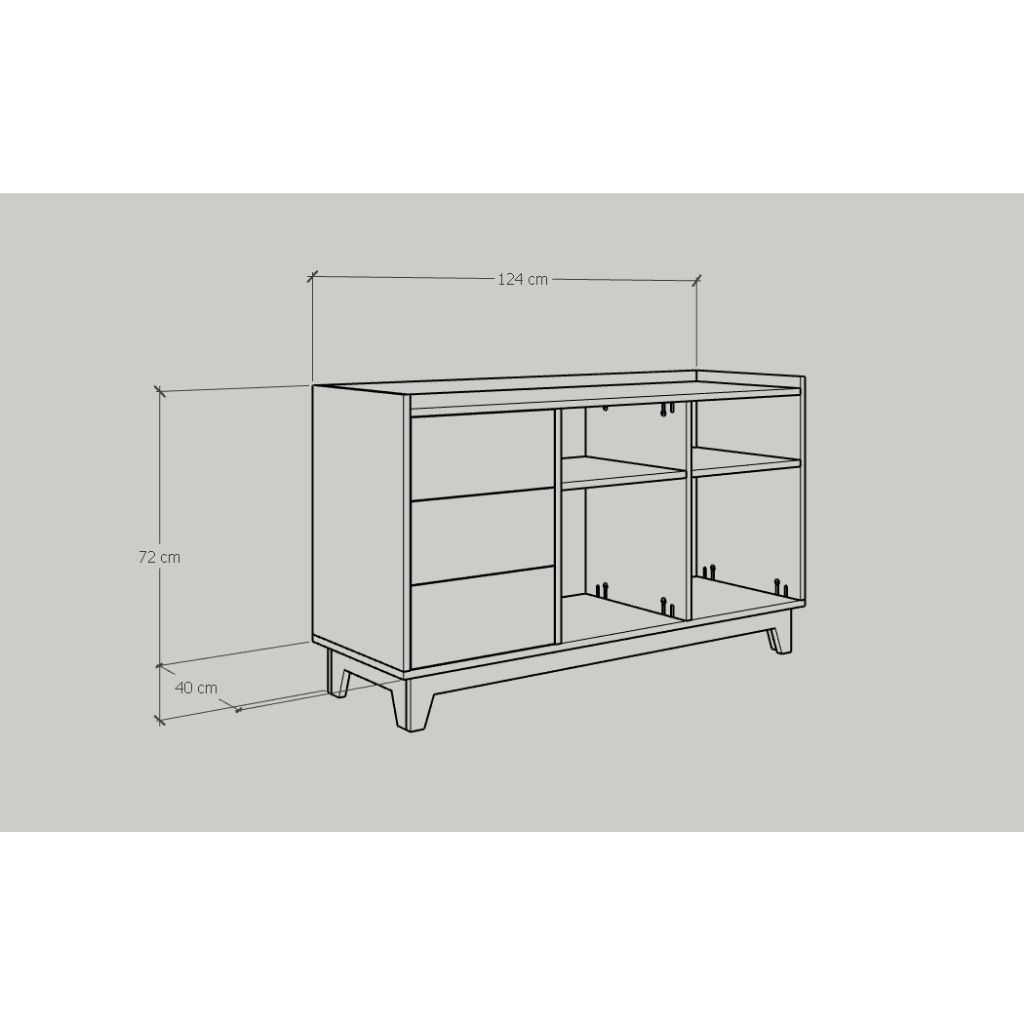 HAPPY FURNITURE , Tủ đựng đồ 7 ngăn - KINA , THK_075 , 124cm x 40cm x 72cm