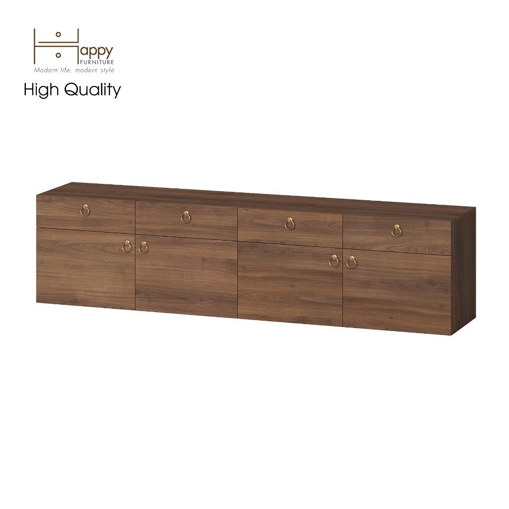 HAPPY FURNITURE , Kệ Tivi 4 ngăn kéo 4 cửa mở - WESLEY , KTV_003 , 200cm x 40cm x 50cm