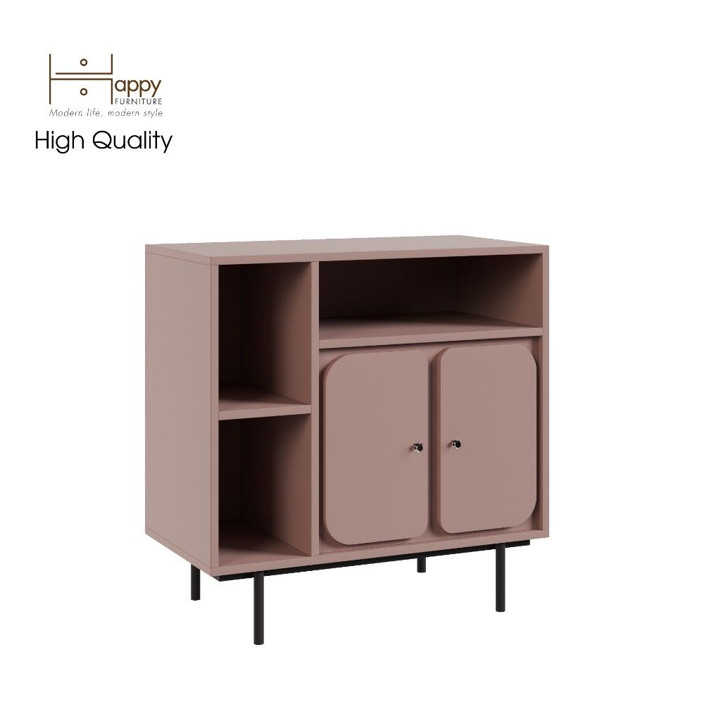 HAPPY FURNITURE , Tủ lưu trữ 2 cửa mở chân sắt - SWEETY , TCM_059 , 78cm x 40cm x 78cm