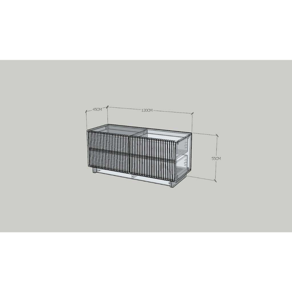 HAPPY FURNITURE , Tủ lưu trữ 4 ngăn kéo - NAMI, THK_242 , 120cm x 45cm x 55cm DxRxC