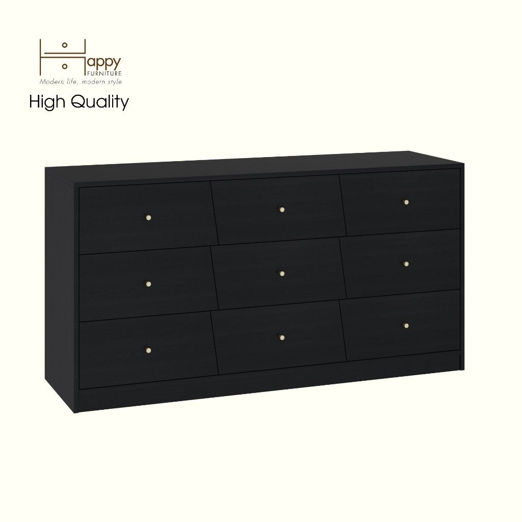 HAPPY FURNITURE , Tủ lưu trữ 9 ngăn kéo - DALEY ,THK_347 , 149cm x 45cm x 77cm DxRxC