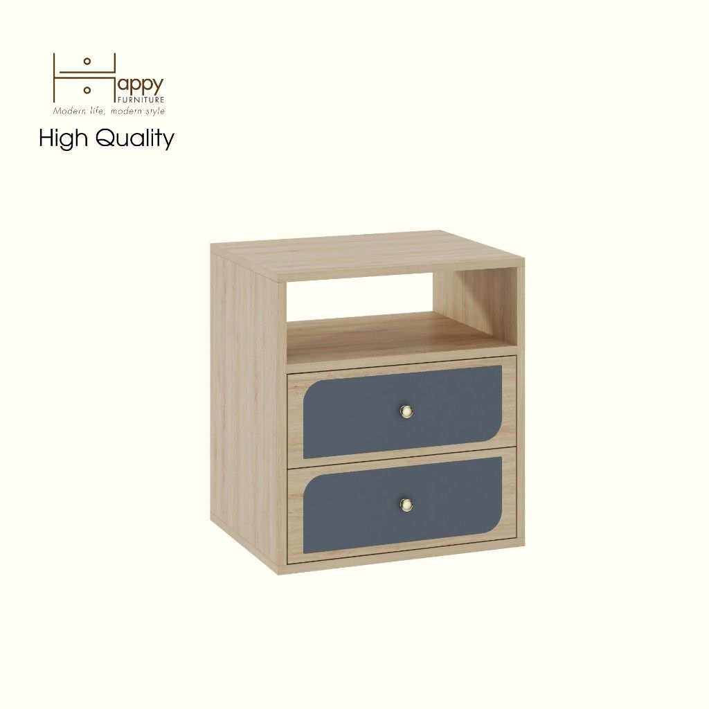 HAPPY FURNITURE , Táp đầu giường 2 ngăn kéo - BANA , THK_120 , 50cm x 40cm x 55cm