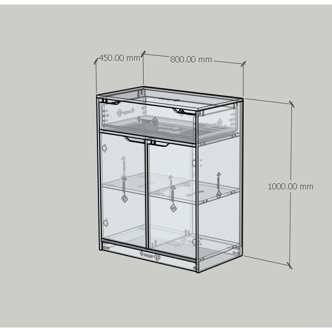 HAPPY FURNITURE , Tủ lưu trữ 1 ngăn kéo 2 cửa mở - ASO, TLT_070 , 80cm x 45cm x 100cm DxRxC