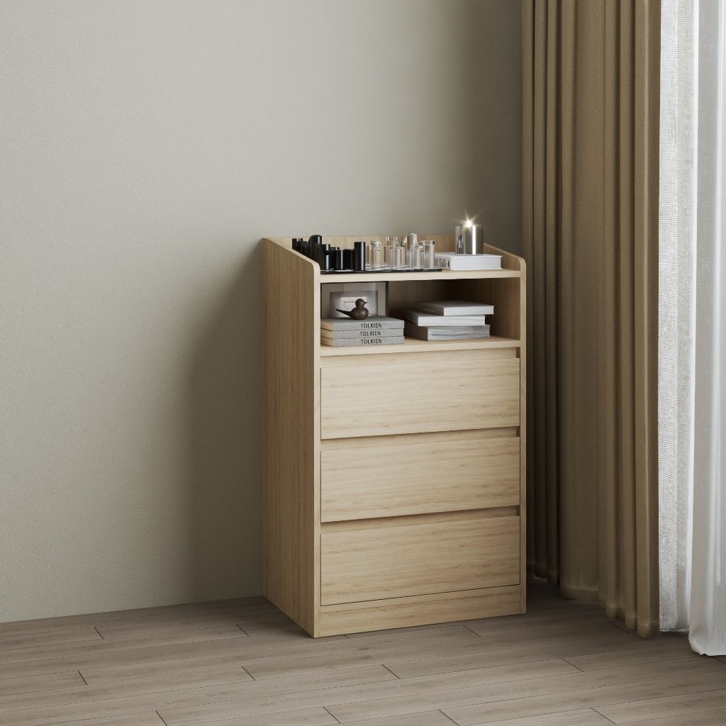 HAPPY FURNITURE , Tủ lưu trữ 3 ngăn kéo - KATE , THK_321 ,60cm x 45cm x 100cm DxRxC
