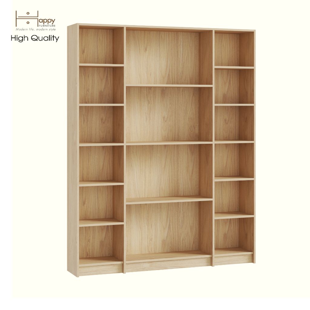 HAPPY FURNITURE , Kệ sách nhiều ngăn - CATY, KSA_082 , 160cm x 30cm x 202cm DxRxC