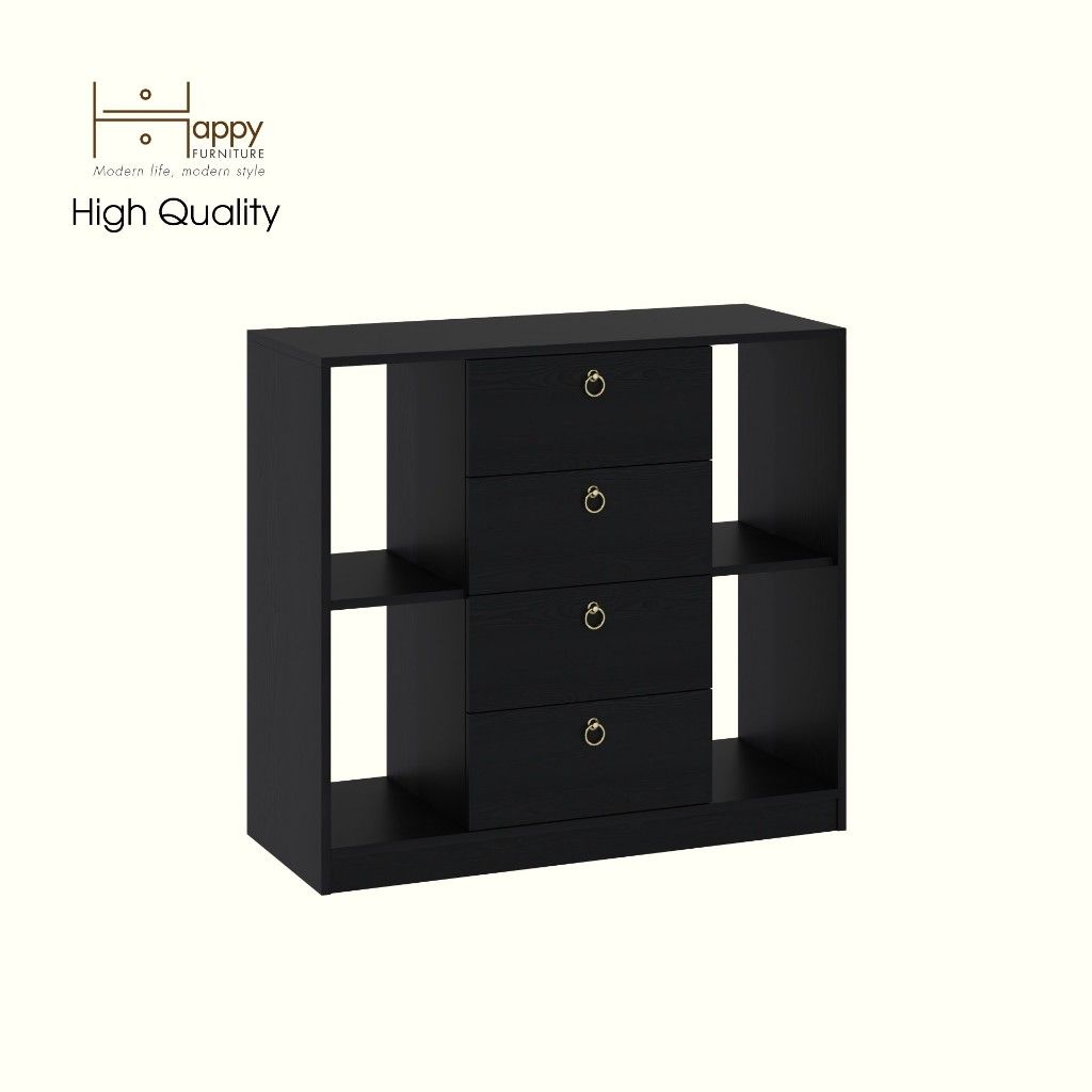 HAPPY FURNITURE , Tủ lưu trữ 4 ngăn kéo - MERI , THK_297 , 100cm x 40cm x 90cm DxRxC