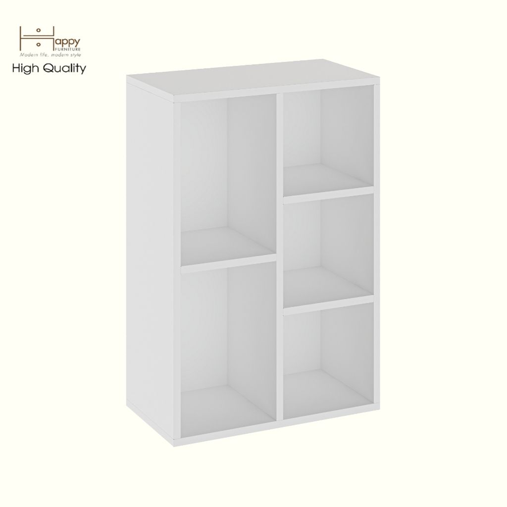 HAPPY FURNITURE , Kệ sách 5 ngăn - CATY , KSA_089, 52cm x 28cm x 77cm DxRxC