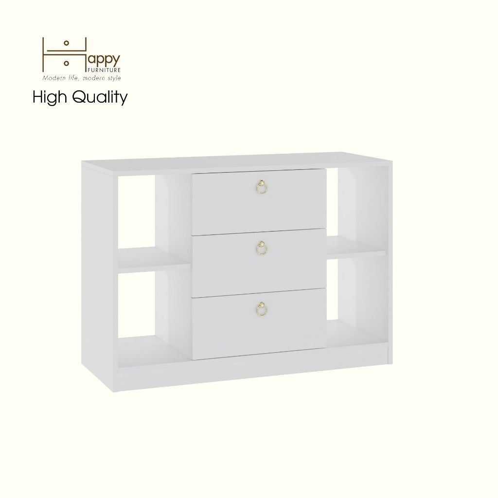 HAPPY FURNITURE , Tủ lưu trữ 3 ngăn kéo - MERI , THK_296 , 100cm x 40cm x 70cm DxRxC