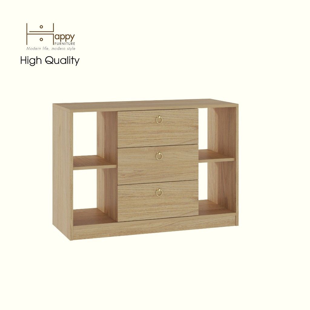 HAPPY FURNITURE , Tủ lưu trữ 3 ngăn kéo - MERI , THK_296 , 100cm x 40cm x 70cm DxRxC