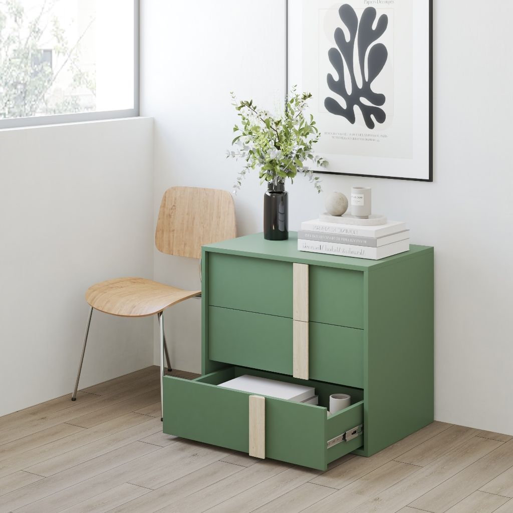 HAPPY FURNITURE , Tủ lưu trữ 3 ngăn kéo - SPACE, THK_283 , 70cm x 45cm x 62cm DxRxC