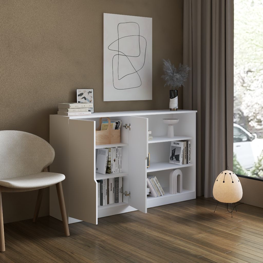 HAPPY FURNITURE , Tủ đựng đồ 6 ngăn - DASH , TCM_025 , 150cm x 35cm x 90cm