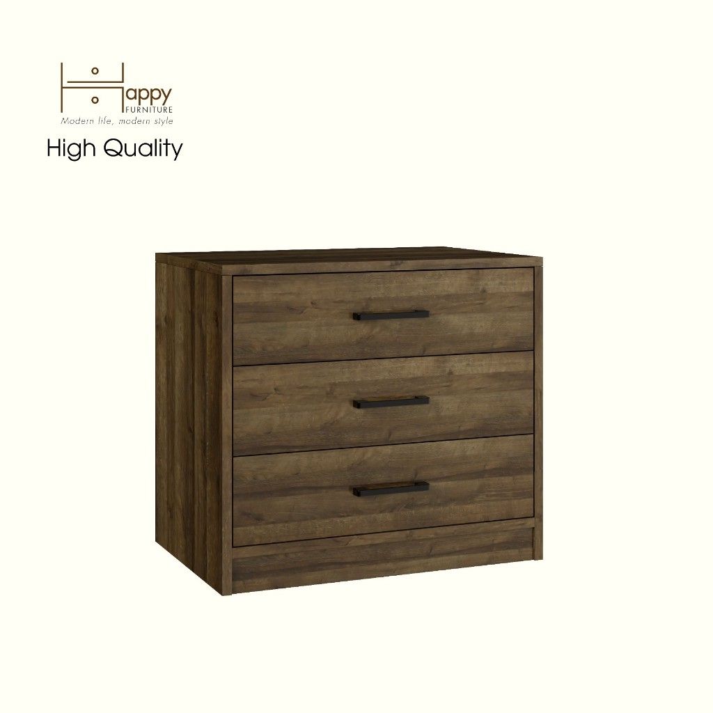 HAPPY FURNITURE , HEINEE - Táp đầu giường 3 ngăn kéo, THK_231 , 60cm x 40cm x 54cm DxRxC, sản phẩm phổ thông