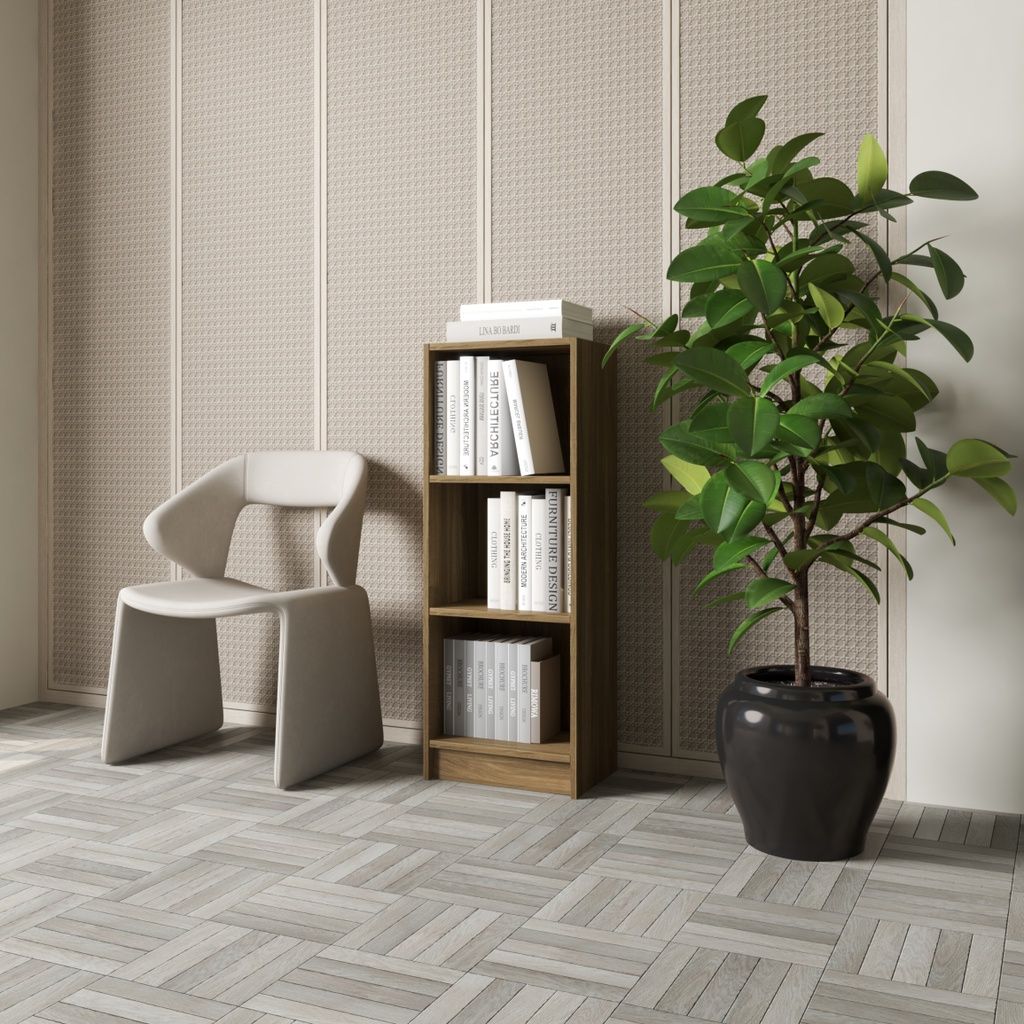 HAPPY FURNITURE , kệ sách 3 tầng size nhỏ - CATY , KSA_008 , 40cm x 28cm x 106cm