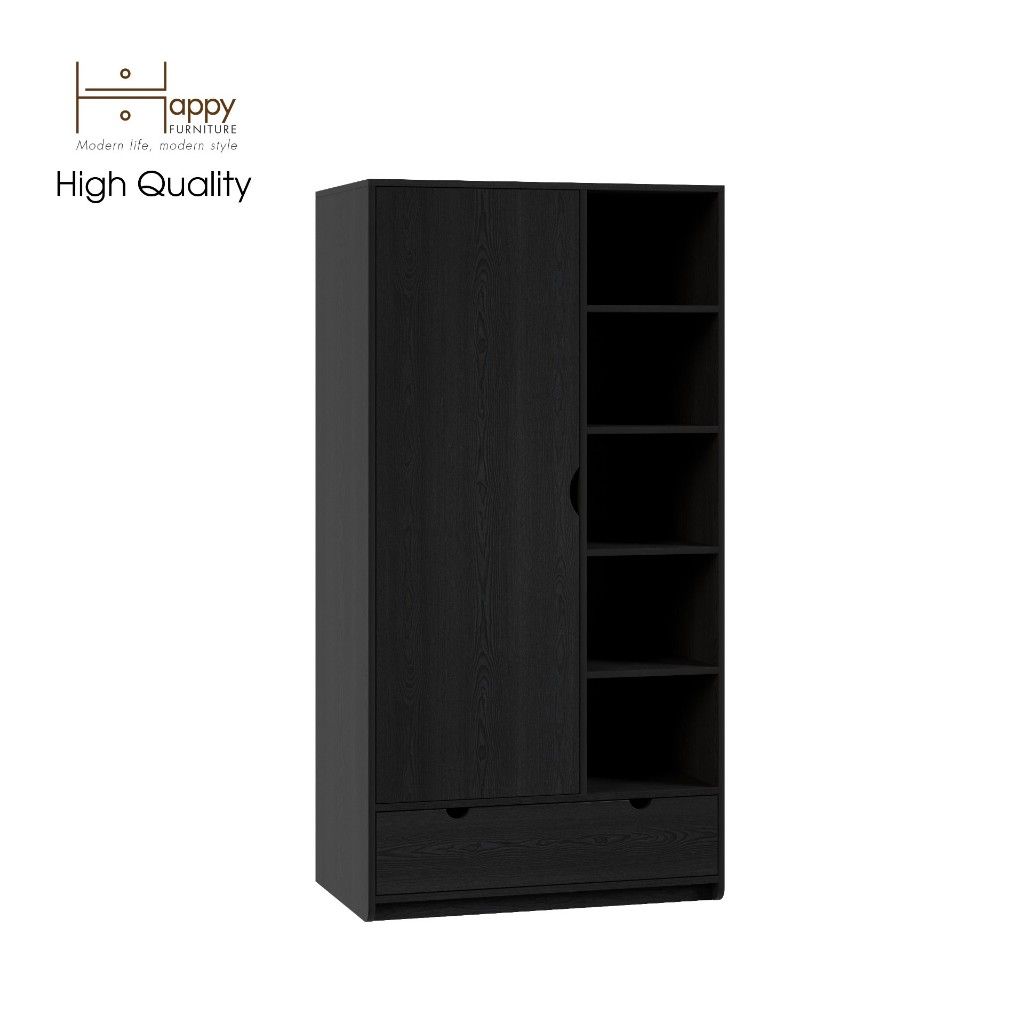 HAPPY FURNITURE , Tủ quần áo 1 cửa mở - CIRCLE , TCM_072 , 90cm x 56cm x 176cm