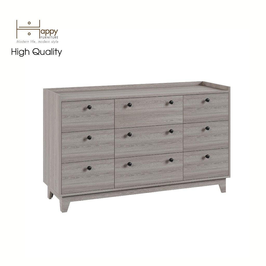HAPPY FURNITURE , Tủ đựng đồ 9 ngăn kéo - KINA , THK_072 , 140cm x 45cm x 84cm