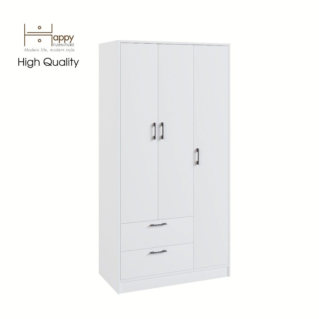 HAPPY FURNITURE , Tủ quần áo đa năng 3 cửa mở - SALY , TCM_007 , 92cm x 45cm x 180cm