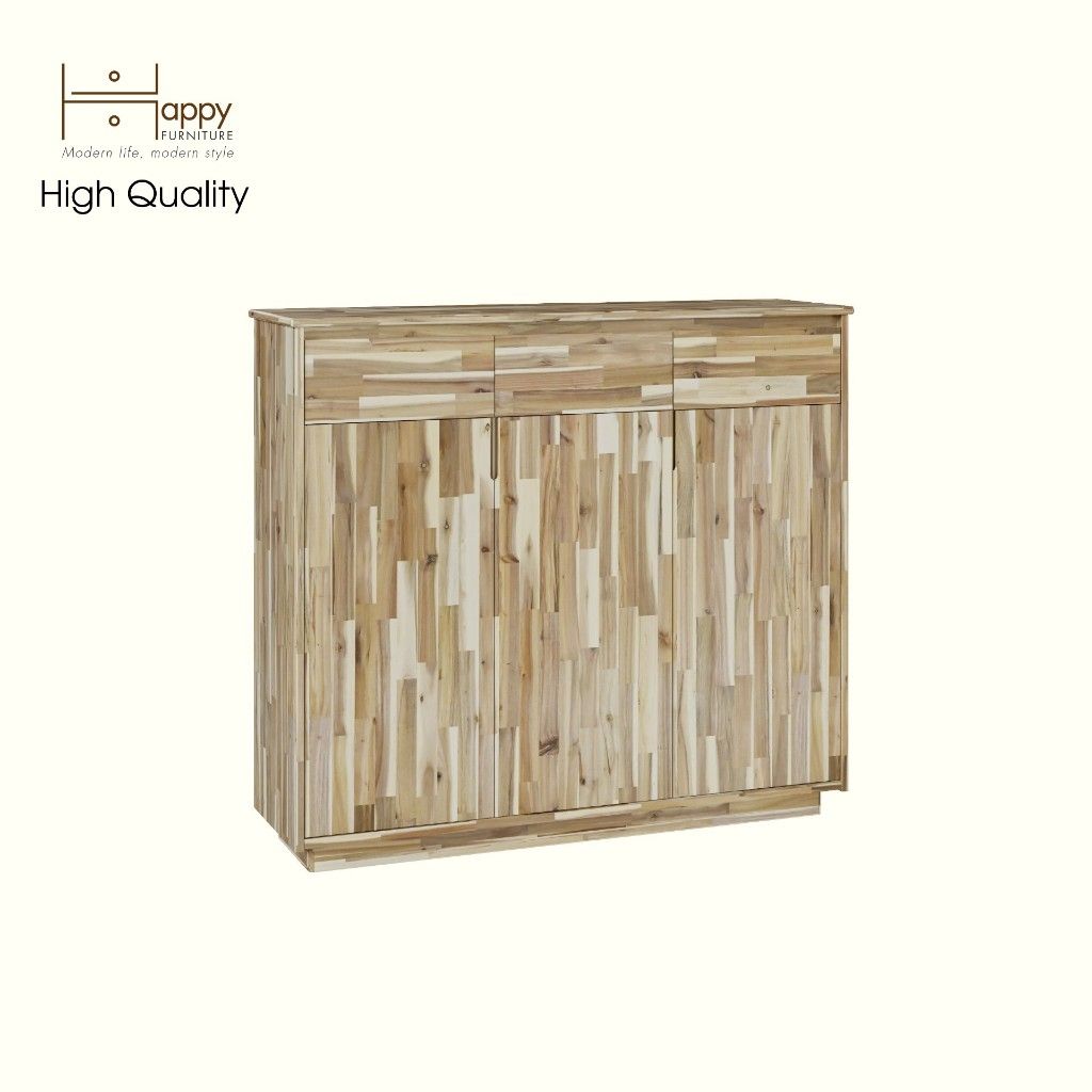 HAPPY FURNITURE , gỗ tự nhiên , Tủ lưu trữ 3 cửa mở 3 ngăn kéo - GALI , TCM_189 , 120cm x 34cm x 106cm