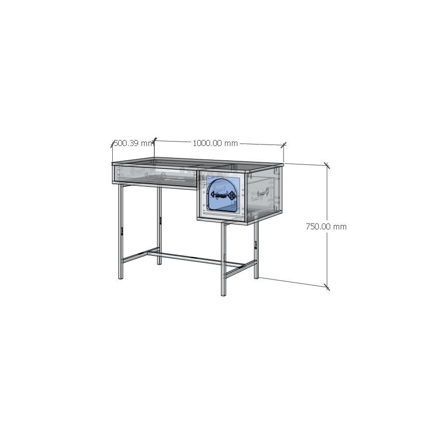 HAPPY FURNITURE , Bàn trang điểm 2 ngăn kéo chân sắt - SISEEL , BAN_093 , 100cm x 50cm x 75cm