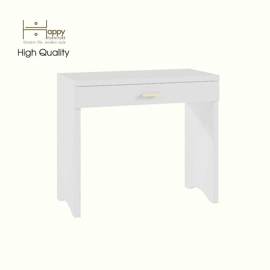 HAPPY FURNITURE , Bàn trang điểm 1 ngăn kéo - CHEVY, BAN_136 , 90cm x 45cm x 78cm DxRxC