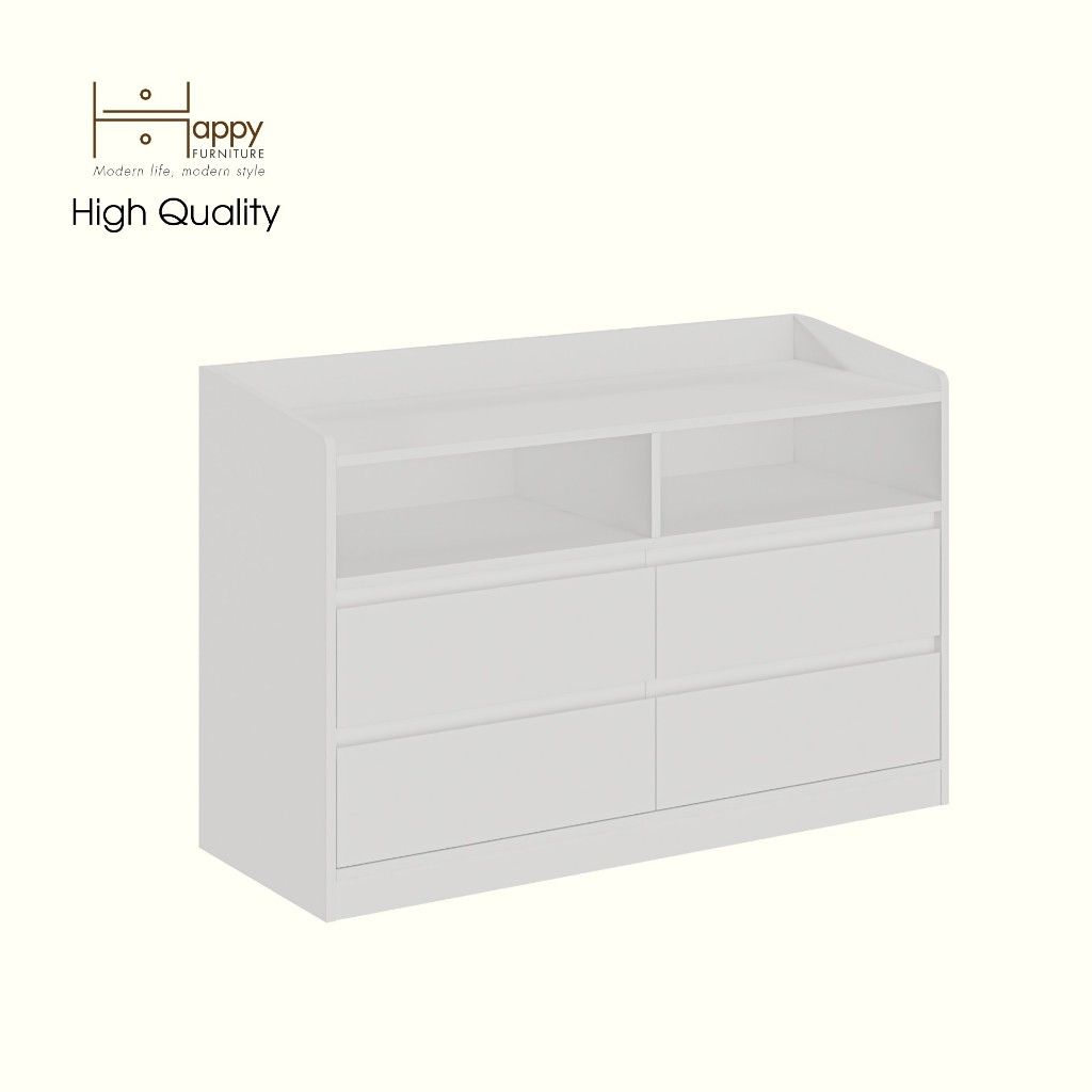 HAPPY FURNITURE , Tủ lưu trữ 4 ngăn kéo - KATE , THK_323 , 120cm x 45cm x 79cm DxRxC
