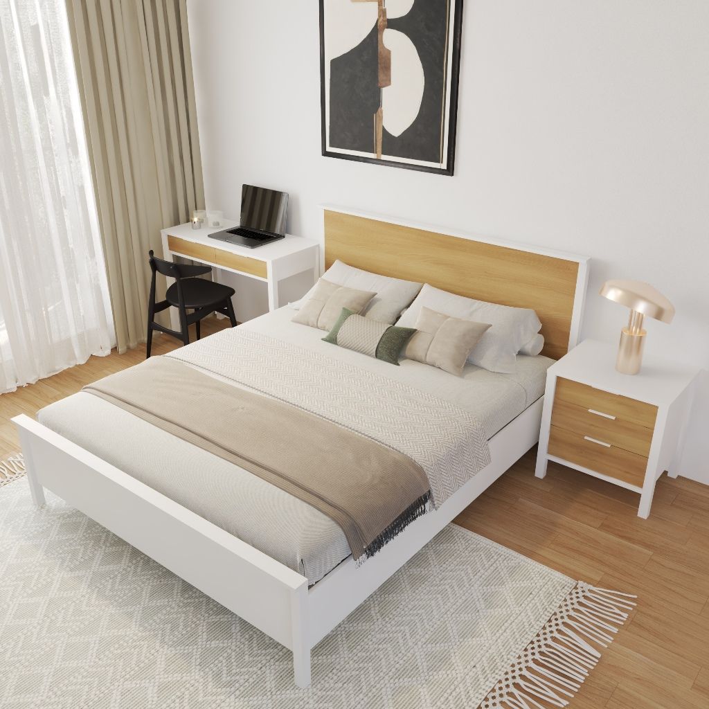 HAPPY FURNITURE , Giường ngủ MOKA, GNG_218 GNG_219 GNG_220 GNG_221 , 210cm x 36cm DxRxC
