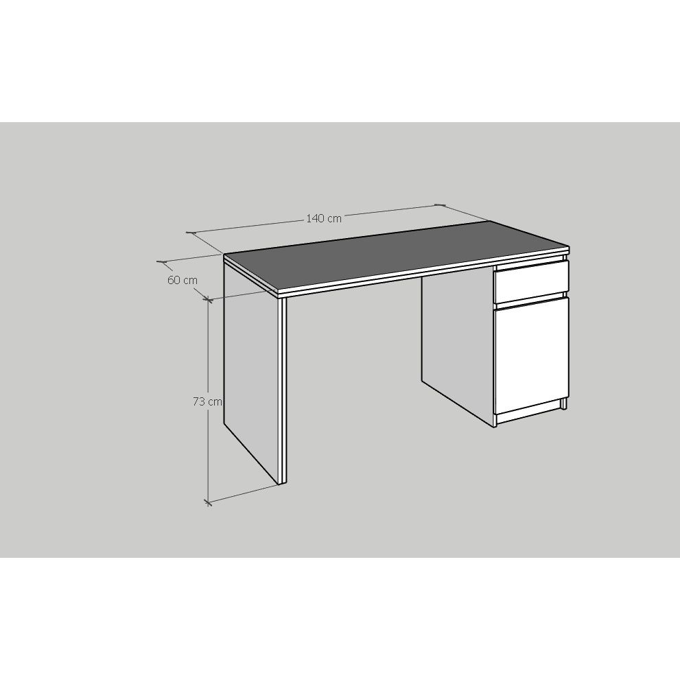 HAPPY FURNITURE , Bàn làm việc 2 ngăn đựng đồ -DOOBIE , BAN_002 , 140cm x 60cm x 73cm