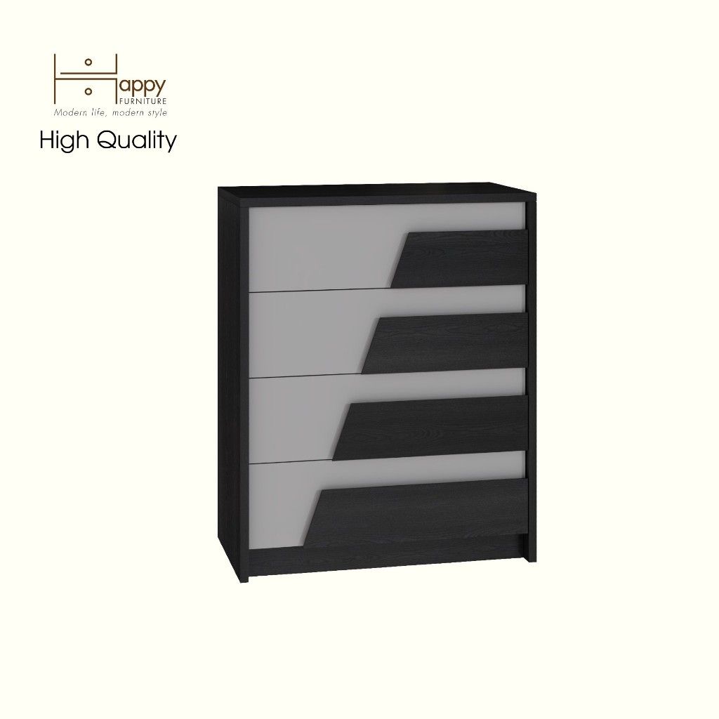 HAPPY FURNITURE , Tủ lưu trữ 4 ngăn kéo - PONIX , THK_112 , 60cm x 32cm x 74cm