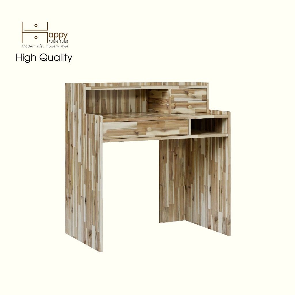 HAPPY FURNITURE , Gỗ tự nhiên , Bàn trang điểm 3 ngăn kéo - GAMZE , BAN_103 , 90cm x 55cm x 96cm