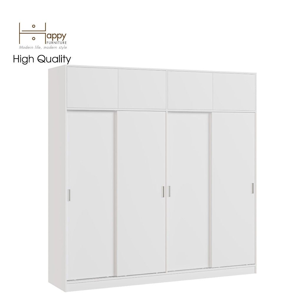 HAPPY FURNITURE , Tủ quần áo cửa lùa 2m2x2m2 - ELEGANT , TCL_007 , 220cm x 54cm x 220cm