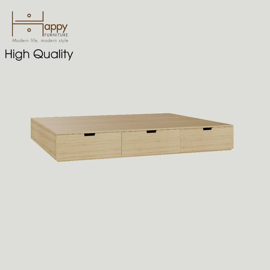 HAPPY FURNITURE , Giường ngủ 3 ngăn kéo - SCANDINA , GNG_101 GNG_102 GNG_103 GNG_104 , 200x27cm , dài x cao