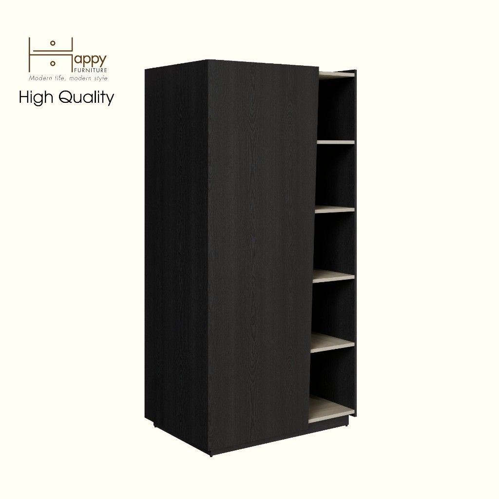 HAPPY FURNITURE , Tủ quần áo 1 cửa mở - VIGGO, TCM_175 , 90cm x 59cm x 180cm