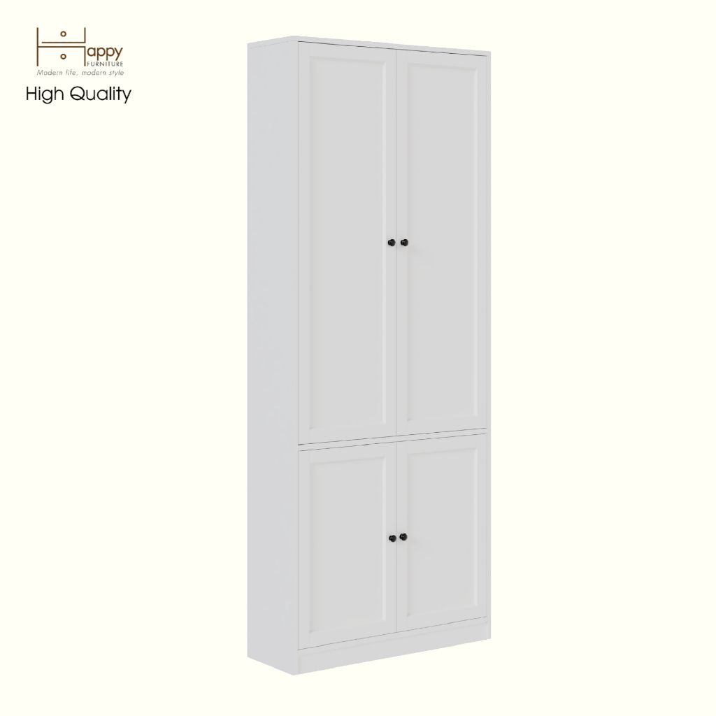 HAPPY FURNITURE , MATTA - Kệ sách 6 tầng 4 cửa mở , KSA_070 , 80cm x 28cm x 200cm DxRxC