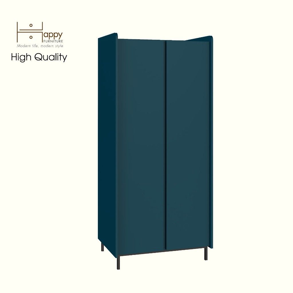 HAPPY FURNITURE , Tủ quần áo 2 cửa mở chân sắt - LAVIA , TCM_170 , 80cm x 59cm x 180cm