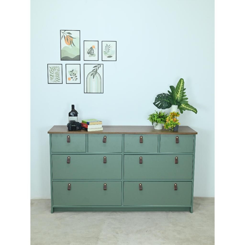 HAPPY FURNITURE , Tủ lưu trữ 8 ngăn kéo - NOMIA , THK_065 , 140cm x 45cm x 80cm