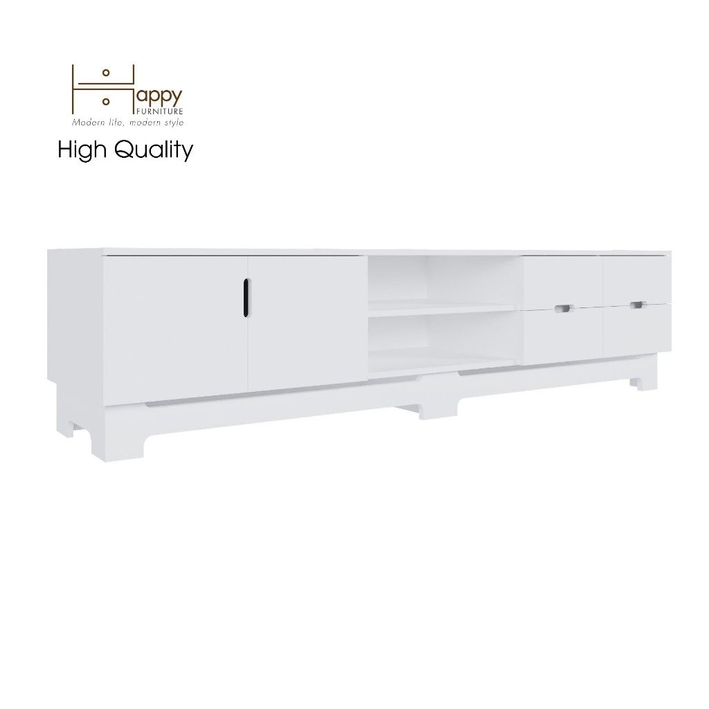 HAPPY FURNITURE , Kệ TV 4 ngăn kéo - MOLLY , KTV_025 , 220cm x 40cm x 50cm