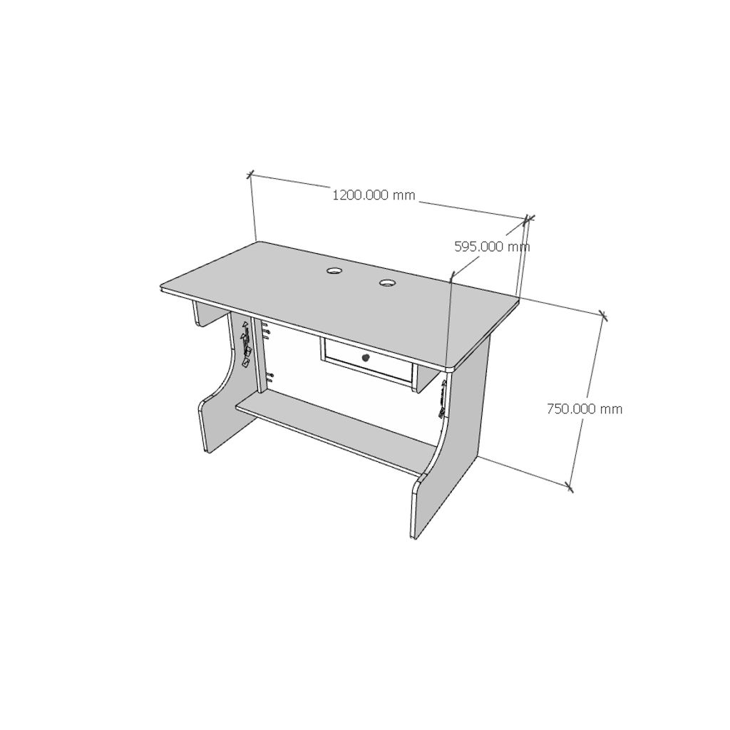 HAPPY FURNITURE , Bàn nâng hạ tự động tăng giảm chiều cao 1 ngăn kéo - HELI , BAN_E_004 , 120cm x 60cm x 75cm
